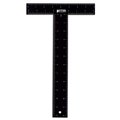 Better Office Products T-Ruler/T-Square, Double-Sided Carbon Steel, 12 inch, Black W/White Standard & Metric Markings 00331